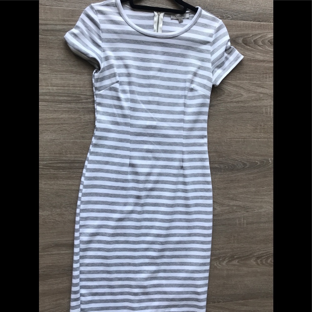 Gray/white Striped Dress